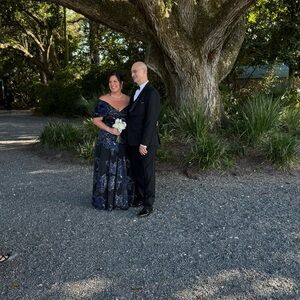 Elegant Strapless Navy Dress